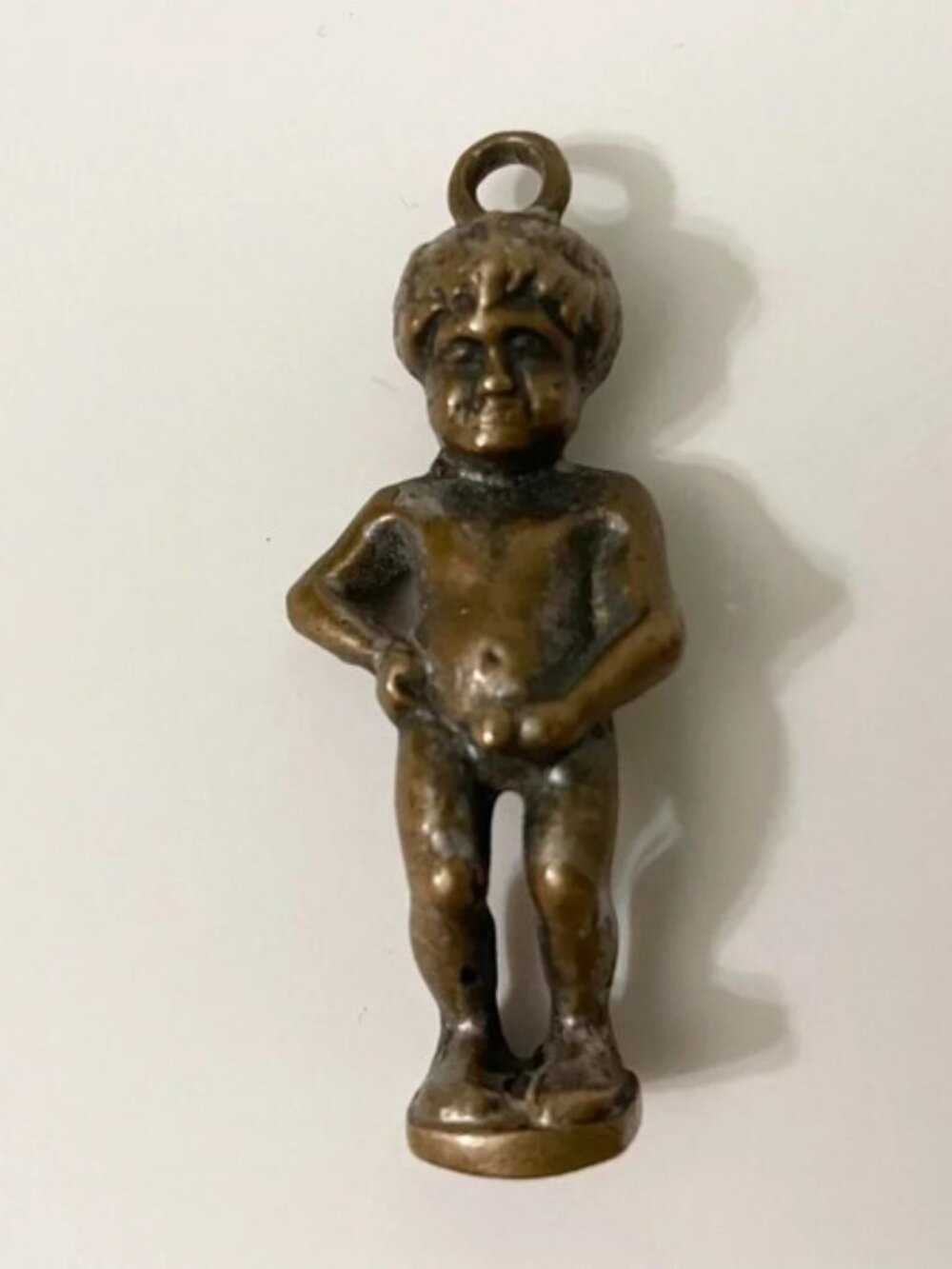 Vintage  Brass Manneken Pis Pendant Charm